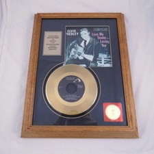 Elvis Presley 24KT Gold Plated Record Love Me Tender Framed - Faded