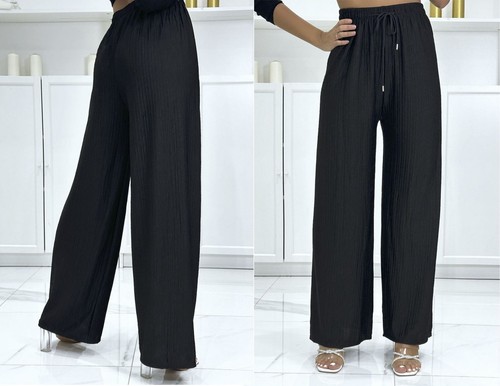 Ladies textured rib palazzo - textured,