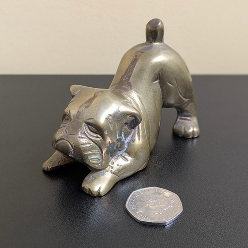 Vintage brass dog - dog, pug