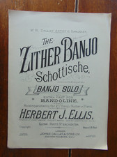 The Zither Banjo Scottische Herbert J Ellis Arr Banjo Solo with Mandoline & Acco