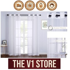 Versatile White Grommet Sheer