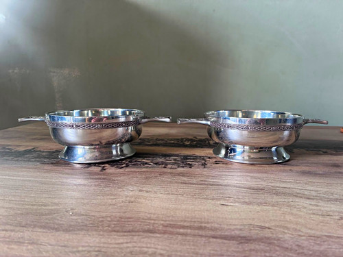 Scottish piper pair pewter - scottish,