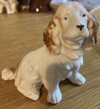Vintage Ceramic Ornament spaniel Dog Kitch 10cm