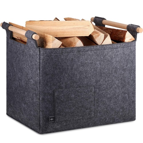 Log carrier felt bag fire - carrier, bag,