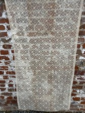 Antique Art Deco c1930s Ecru Damaged Cotton Scottish  lace panel sample 38”/63”