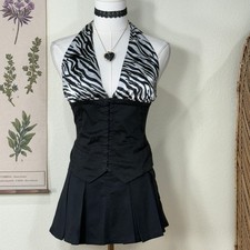 Vintage 90s Y2k Satin Zebra