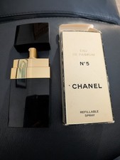 CHANEL No 5  50 ml BLACK & GOLD REFILLABLE ATOMISER SPRAY RARE VINTAGE