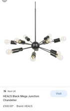 Mega Junction 8 Light Matt Black Chandelier By Heal's 1028573 Danish Design 