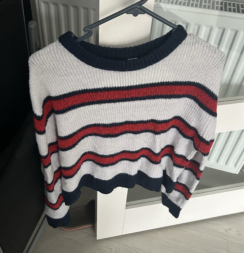 White navy red crew neck - h&m, white/navy/red