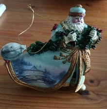 Vintage Thomas Kincade Olde World Santa Ornament Handcrafted Resin Figurine VGC