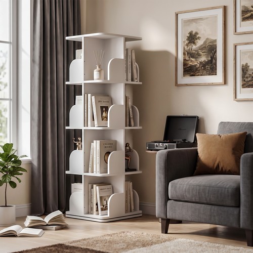 Tier rotating bookshelf - rotating,