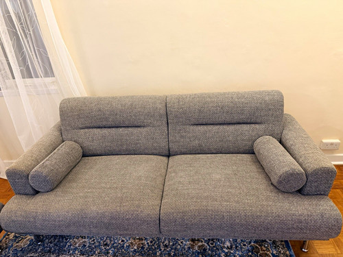 Grey fabric sofa with - fabric,