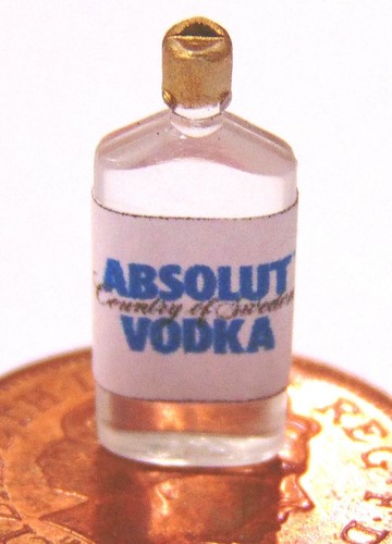 Dolls house vodka label - label, on