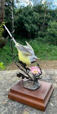Rare Superb David Fryer Studios Fine China Grey Wagtail Bronze Bird Boehm Albany