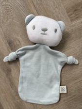 Tesco F&F Blue Teddy Bear Flat Baby Comforter Blanket Soother Blankie Snuggle