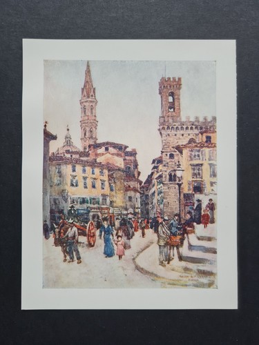 Antique 1905 print piazza - 1905,