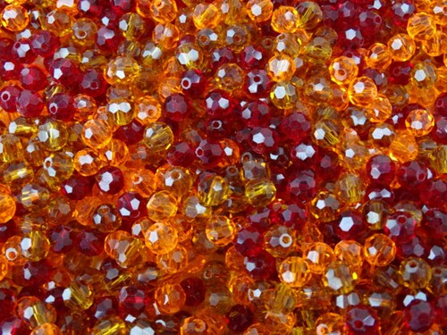 Autumn mix multi faceted 6mm - multi-faceted,