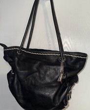 Black pebbled leather slouch - leather,