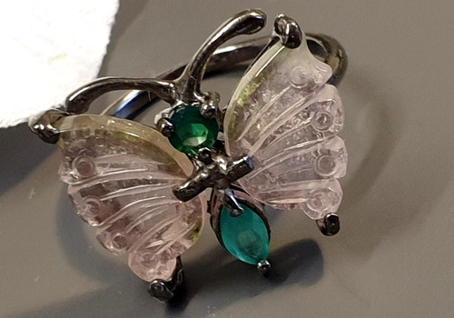 925 silver ring butterfly - silver,