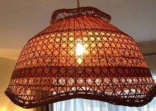 Large Vintage Rattan Hand