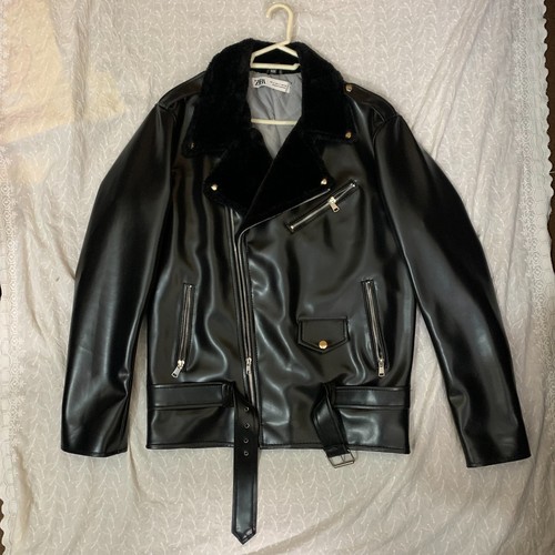 Mens black leather biker - mens,