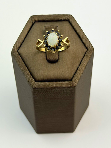 Opal and sapphire 9ct - , gold