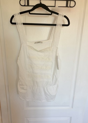 George white lace peplum cami - white,