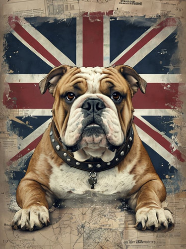 English bulldog union jack - ,