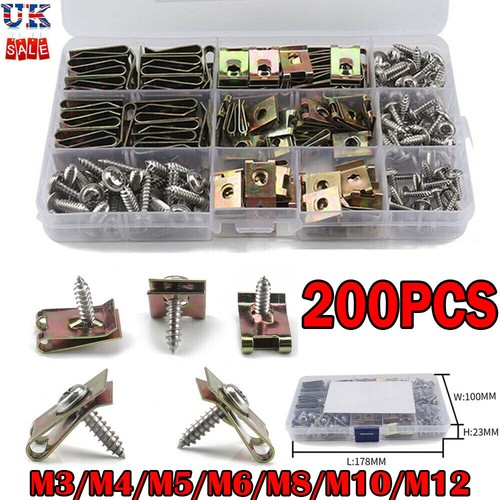 Assorted spire clips - clips, nuts