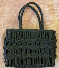 ‘DENTS 1777’ BLACK WHEAT STRAW BAG WITH INNER NYLON ZIPPED COMPARTMENT 