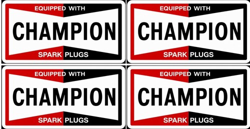 Champion lawnmower stickers - lawnmower, x4