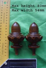 da type Y - Pair CARVED stained wood vienna regulator wall clock FINIALS DIY