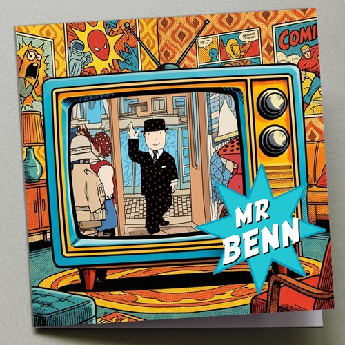 Birthday card retro tv mr - tv,