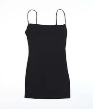 Nataya Womens Black Polyester Blend Tank Dress Size S