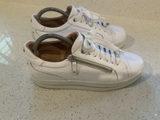 Mode In Pelle Arixo Ladies White Leather Trainers Size UK 6 EUR39 Nice Condition