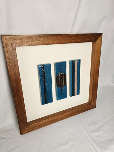 Framed fused glass triptych - framed,