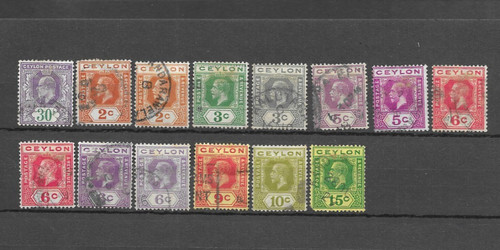 Ceylon 1903 1927 mixed - ceylon,