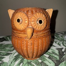 Vintage Owl Woven Basket
