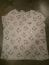 Atmosphere Unicorn Emoji T-Shirt - Sequin Embellished Top - Size 20
