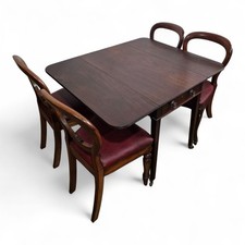 Antique mahogany folding table / pembroke flap sided occasional side table