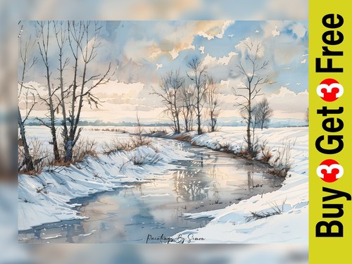 Serene watercolor winter - serene,