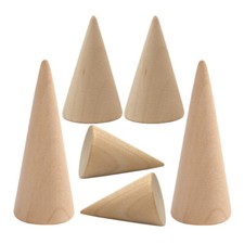 6 Pcs Cone Base Wood Stand