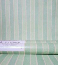 X3 90s Vintage DESIGNERS GUILD Wallpaper Stripe Green 80s cottagecore Retro 
