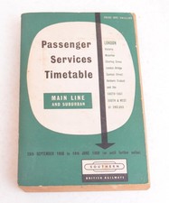 Railway Passenger Timetable BR Southern London & South 15th September 1958