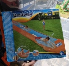 Bestway Double Ramp Lane Drench Pool Inflatable Slide 5.49m 18' age 3+ 