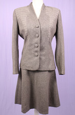 VTG Women's 40s 2 Pc Gray Wool
