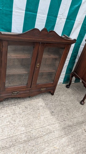Antique bookshelf cabinet with