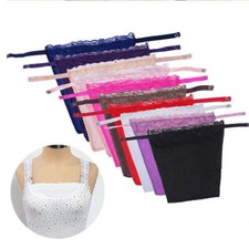 Ladies Cami Secret Lace Clip-on Mock Camisole Bra Overlay Modesty Panel Button