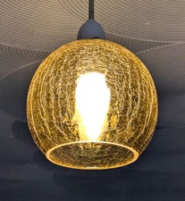 Vintage amber crackle glass