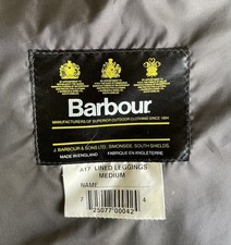BARBOUR LINED TROUSER LEGGINGS A17 WAXED COTTON size M medium green chaps studs
